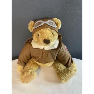 Aviator Teddy Bear Plush in Brown – Cozy Pilot Jacket